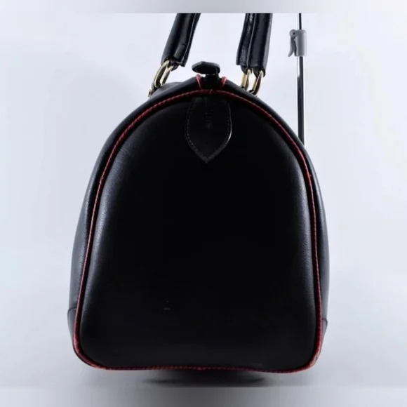 Valentino Garavani: Black Leather Boston Bag - Picture 7 of 12